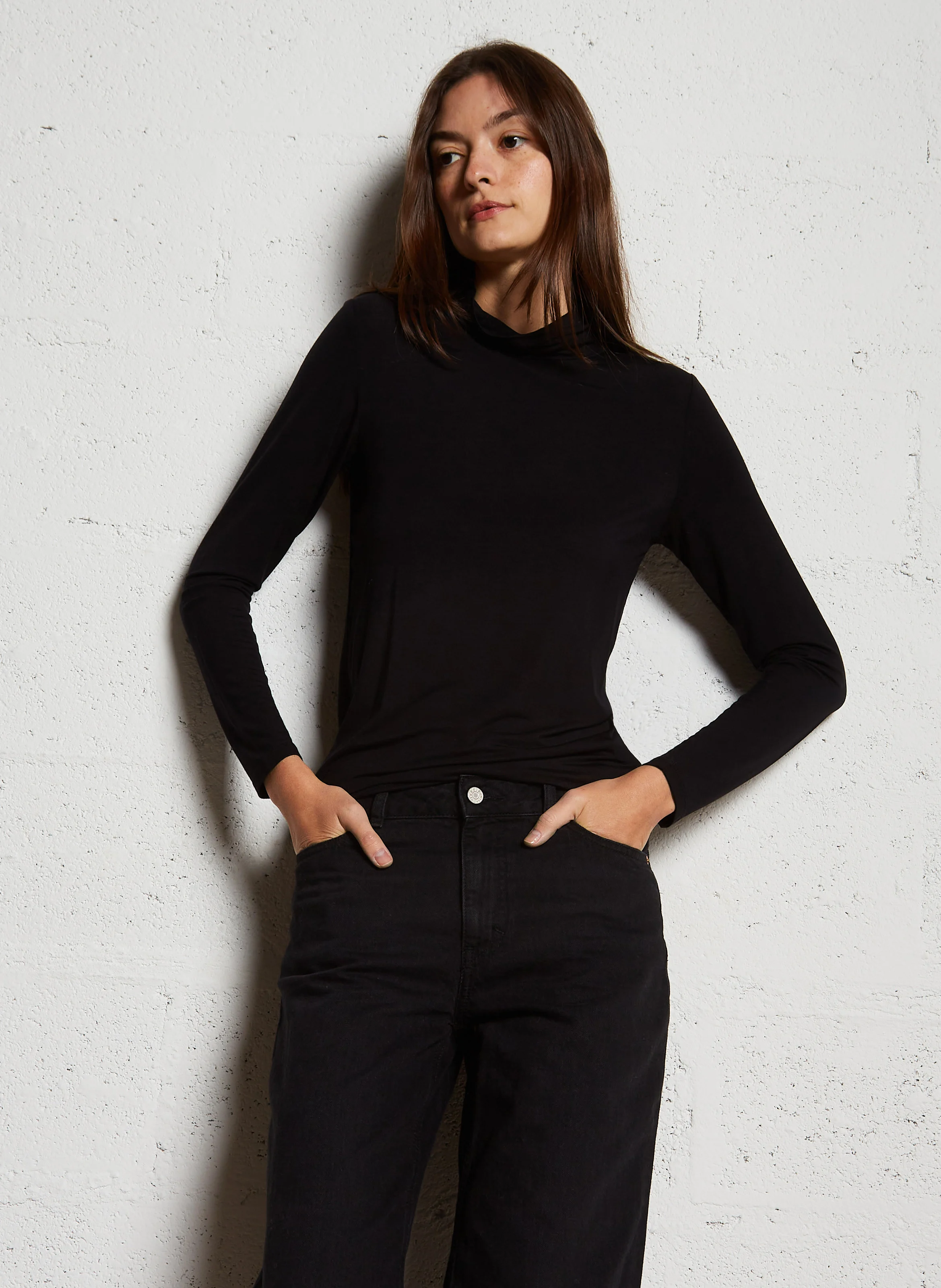 NAMMY - Sous-pull col roulé droit | Noir