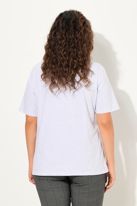 T-Shirt, Stickerei, Classic, V-Ausschnitt, Halbarm
