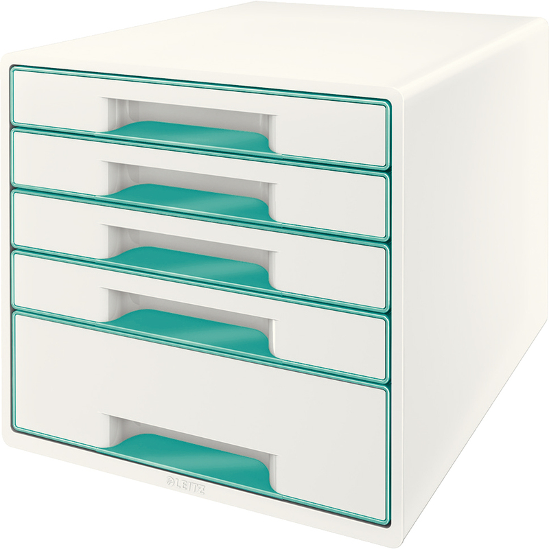 Leitz Schubladenbox WOW Cube, weiss/eisblau