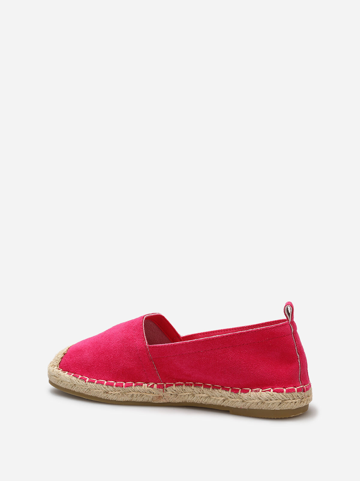 Espadrilles en suédine à bout carré- Rose bonbon