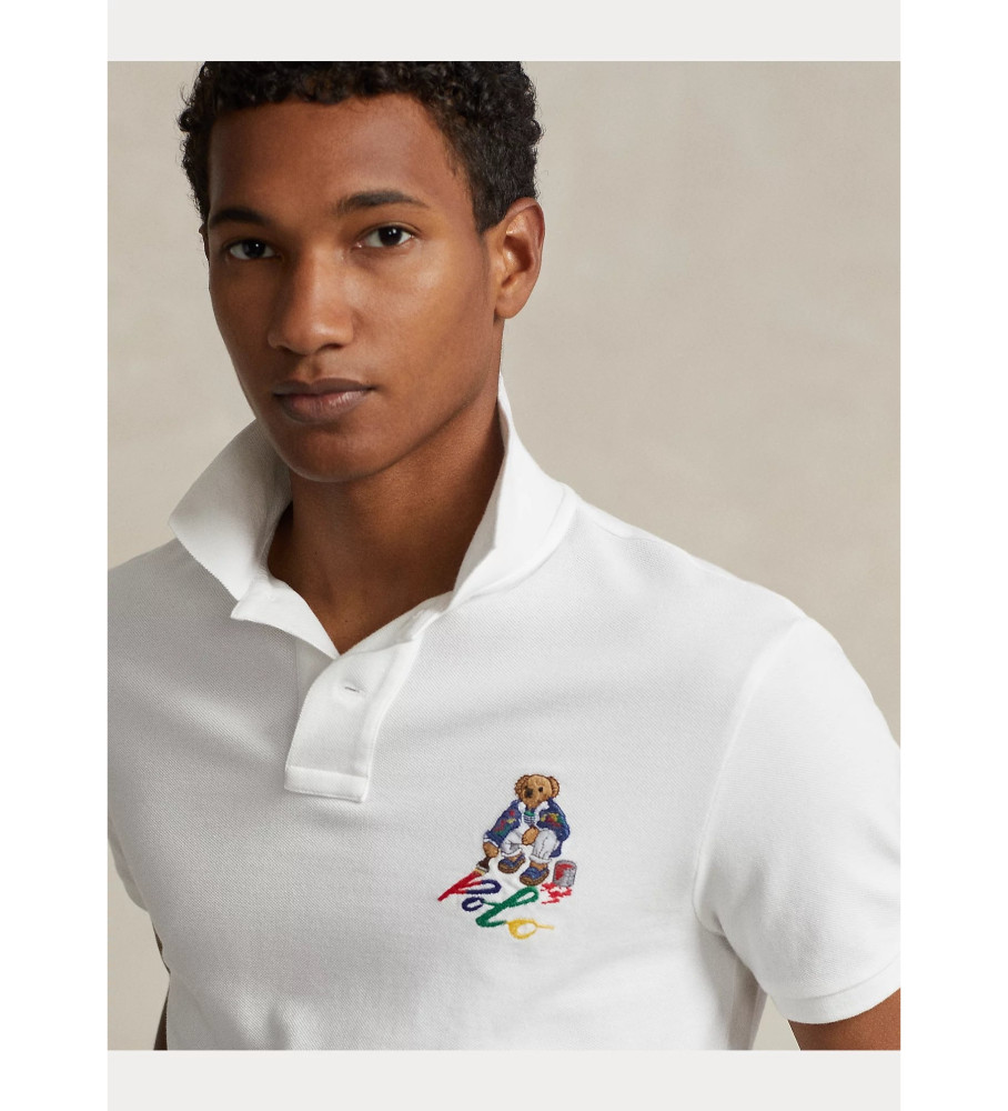 Polo Ralph Lauren Custom Slim Fit com Urso Polo Branco