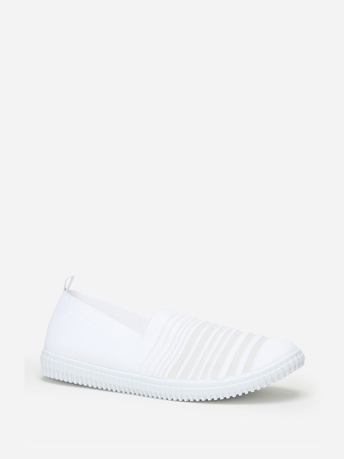 Slip-on en maille et effet transparent- Blanc
