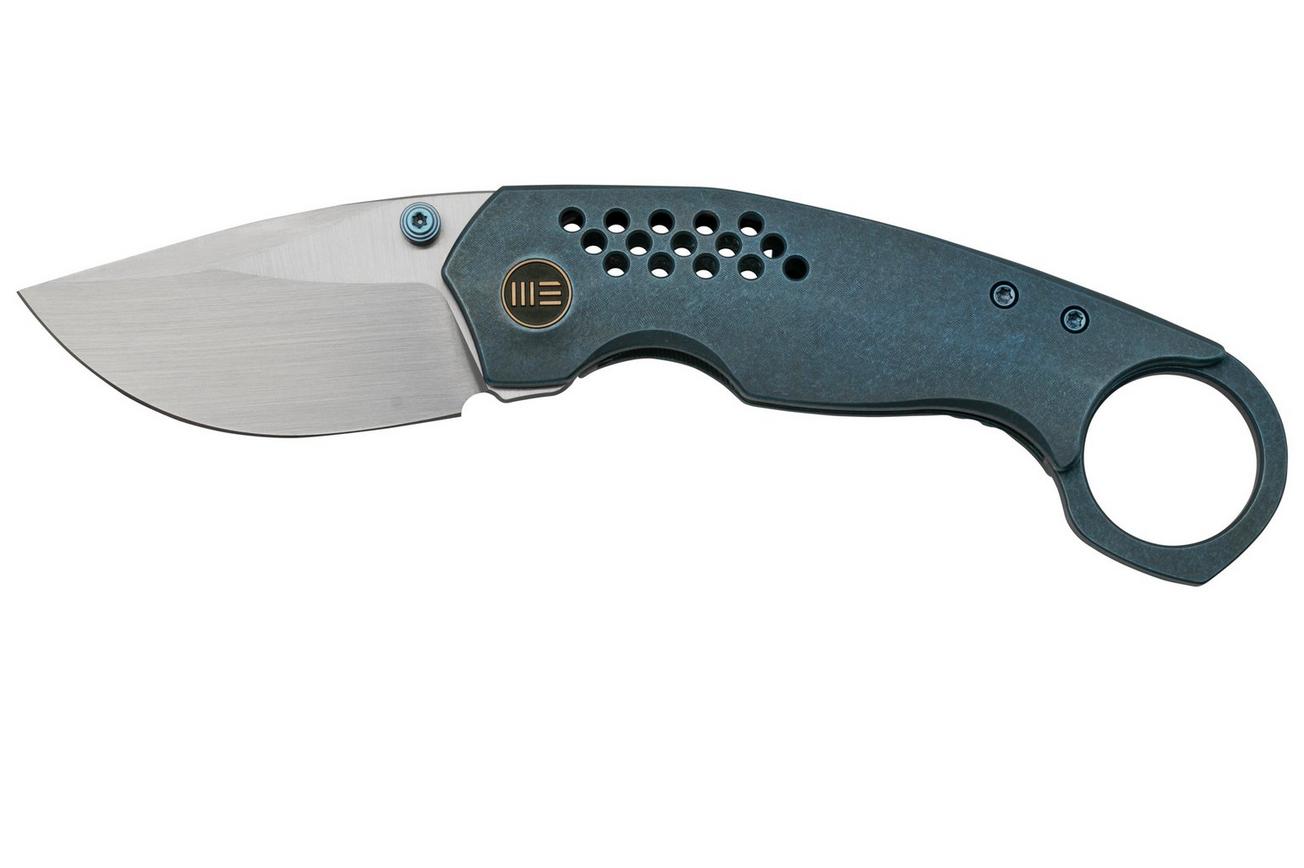 WE Knife Envisage WE22013-4 Blue Titanium, Hand Rubbed zakmes, Tuff Knives design