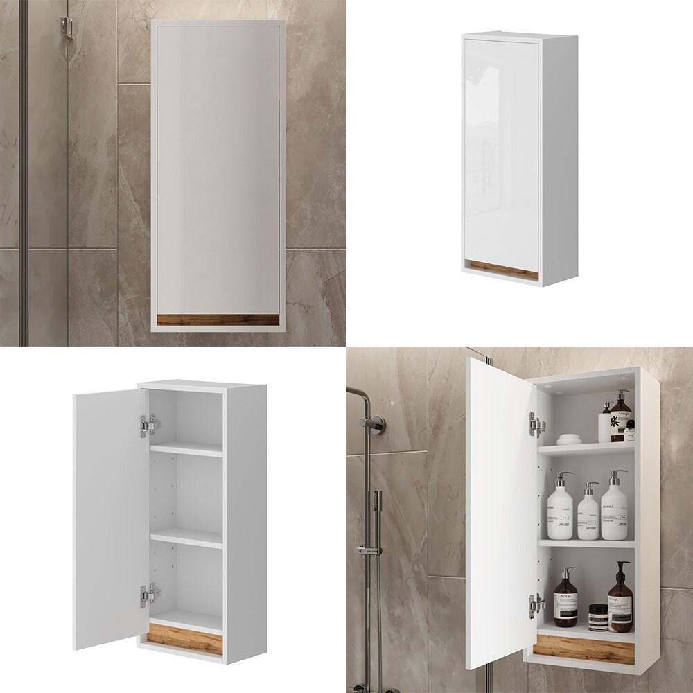 Vicco Hängeschrank Detmold Weiß Eiche 82 x 35 cm mit Tür