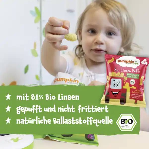 Bio Linsen Puffs mit Tomate, Karotte & Kräutern