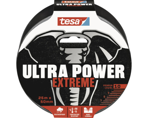 tesa Ultra Power Extreme plakband, zwart, 50 mm x 25 m
