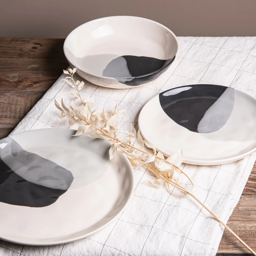 Assiette à pâtes Arty 21 cm noir (lot de 6) Table passion