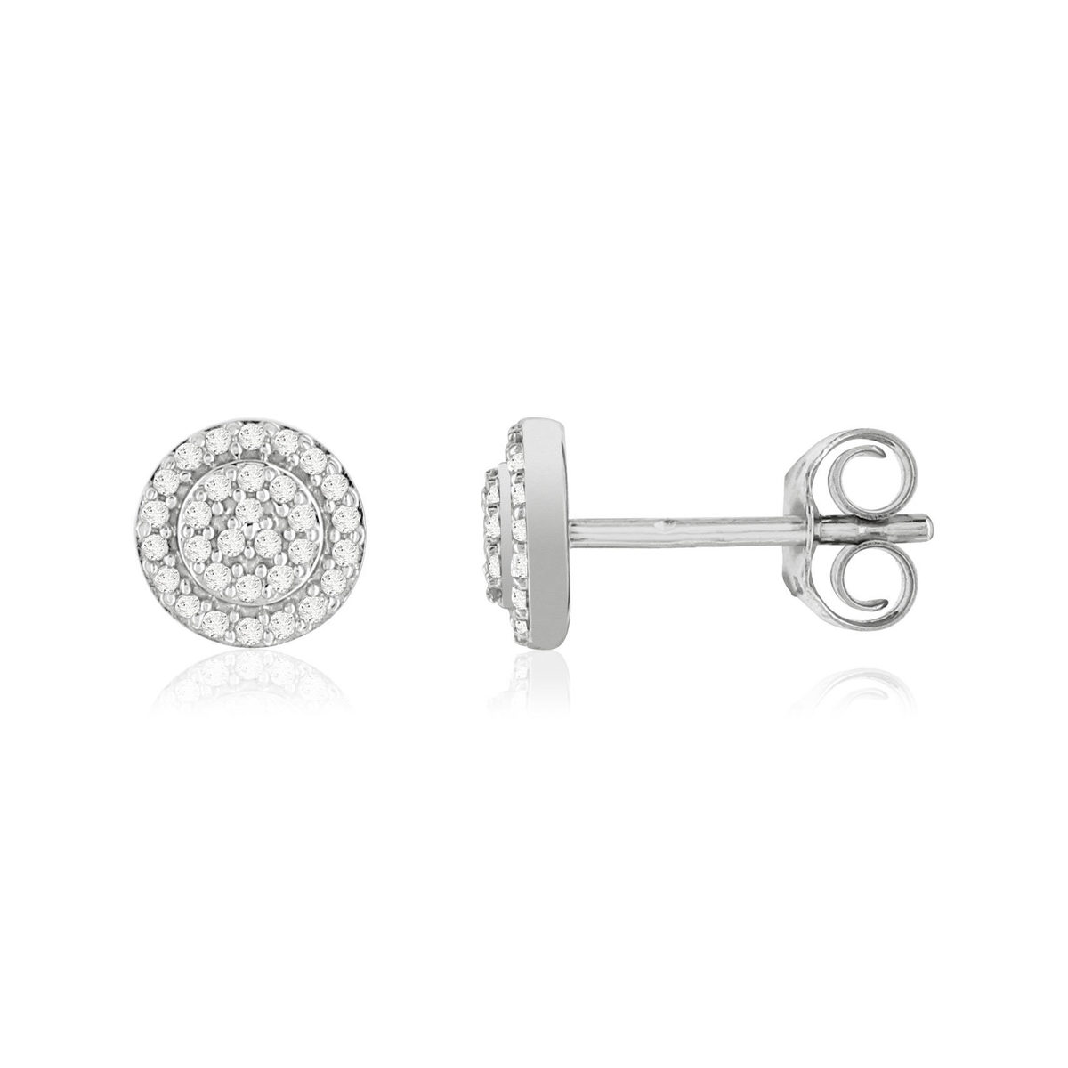 Boucles d'oreilles or blanc 375 diamants