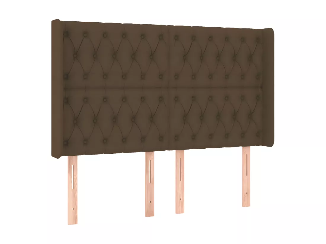 Sommier tapissier matelas et LED Marron foncé 160x200 cm Tissu