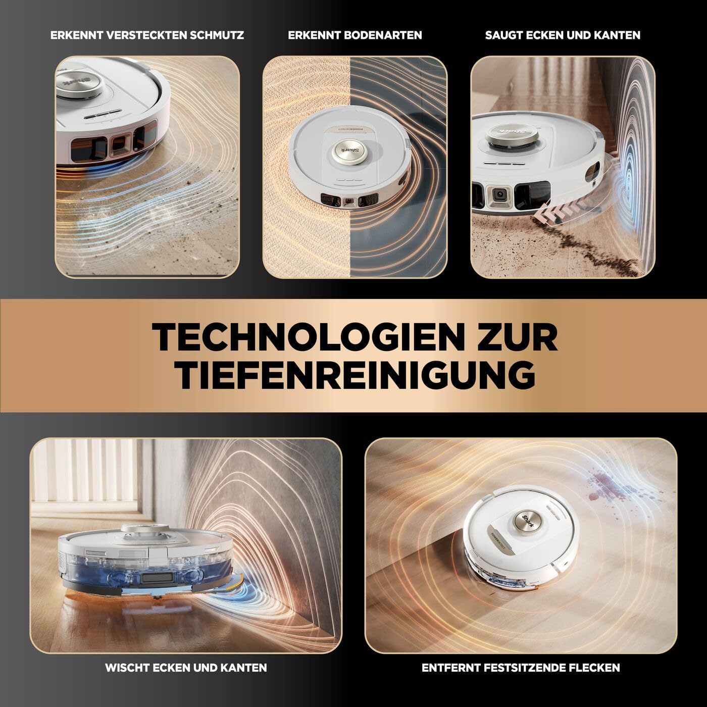 Shark PowerDetect 2-in-1-Saug- & Wischroboter, NeverTouch Pro 60 Tage, Selbst-Entleerung, Befüllung & -Reinigung, 3D- & LiDAR-Navi, NeverStuck-Hindernisumgehung, App-Steuerung, Weiß, AV2810ZEEUWH