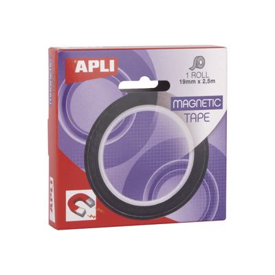 Apli - Ruban adhésif magnétique - 19 mm x 2,5 m - noir