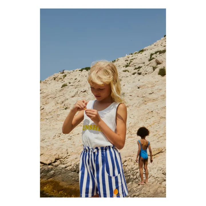 We Are Kids Short Matteo Rayure Coton Bio | Bleu