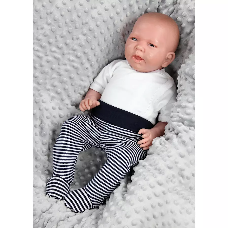 TupTam Baby Jungen Strampelhose mit Fuß 3er Pack beigegrau