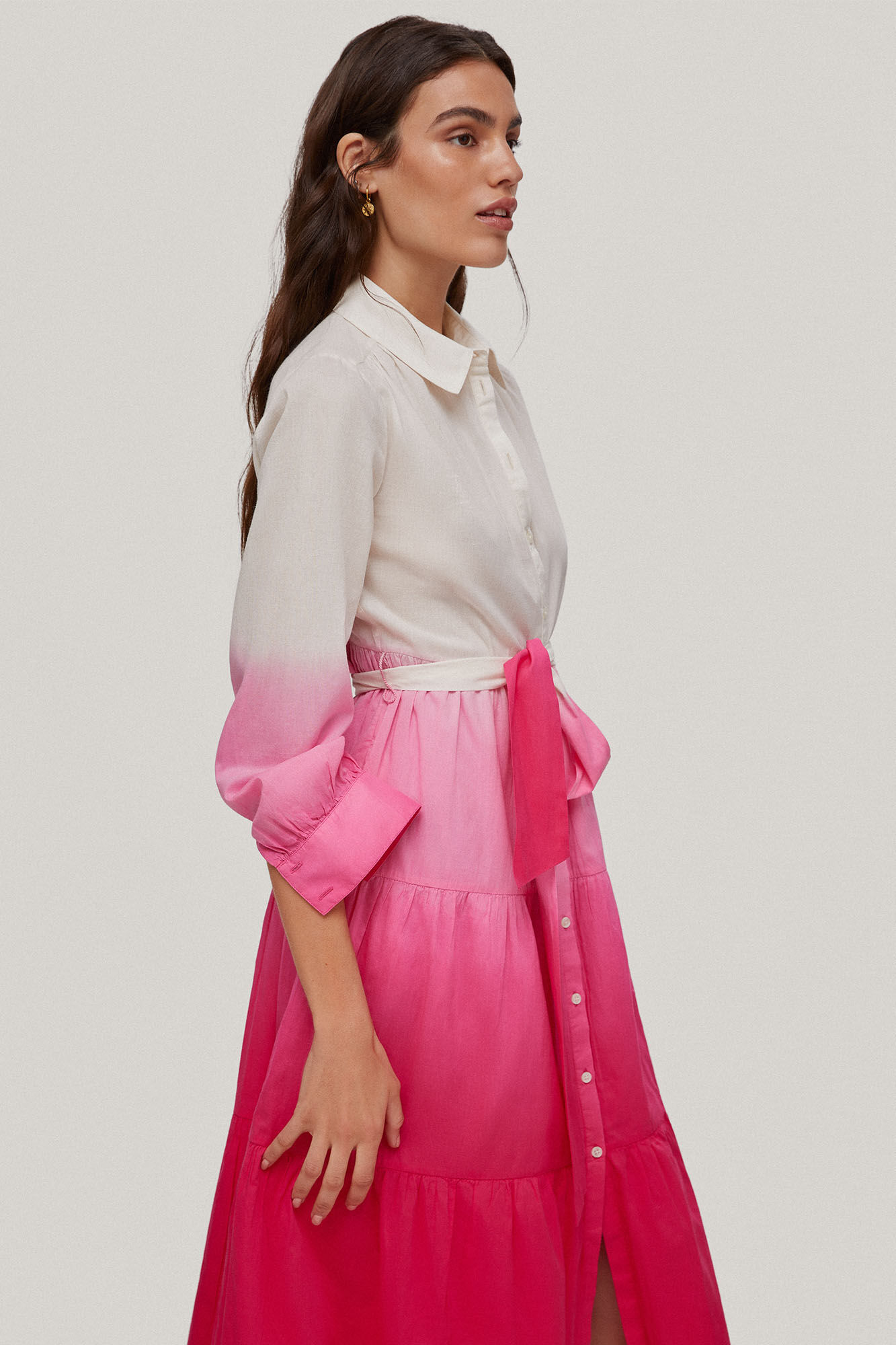 Vestido camisa tie-dye - Rosa