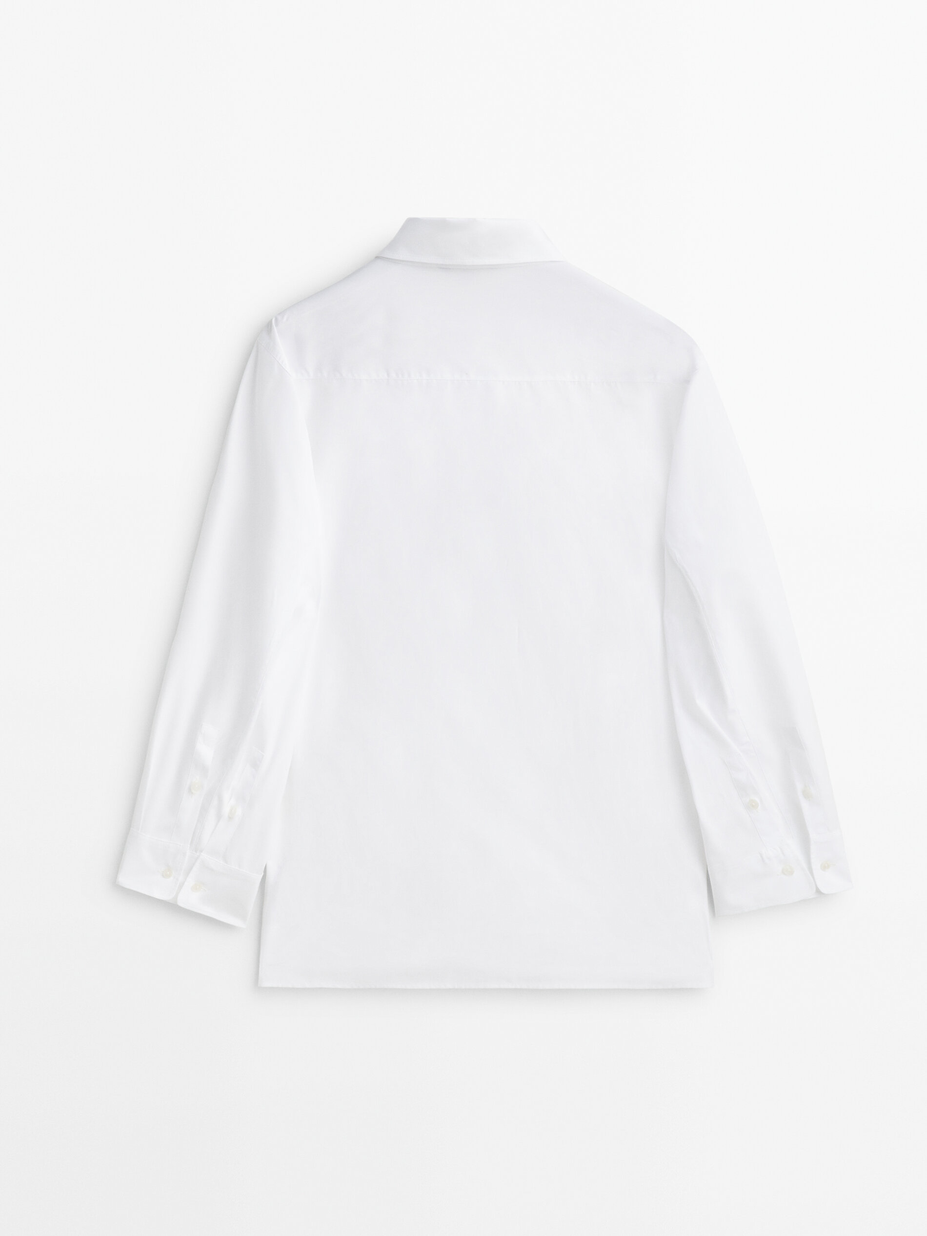 Camisa de popeline com detalhe no punho - BRANCA