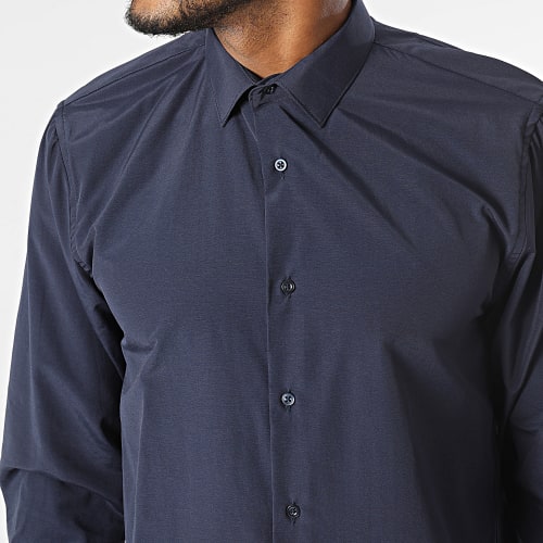 Chemise Manches Longues Bleu Marine