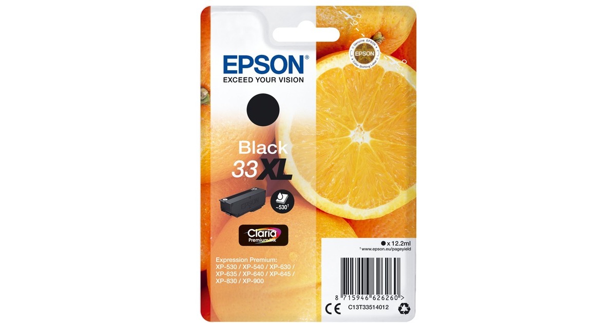 Epson33XL inkt  (C13T33514012, Zwart)