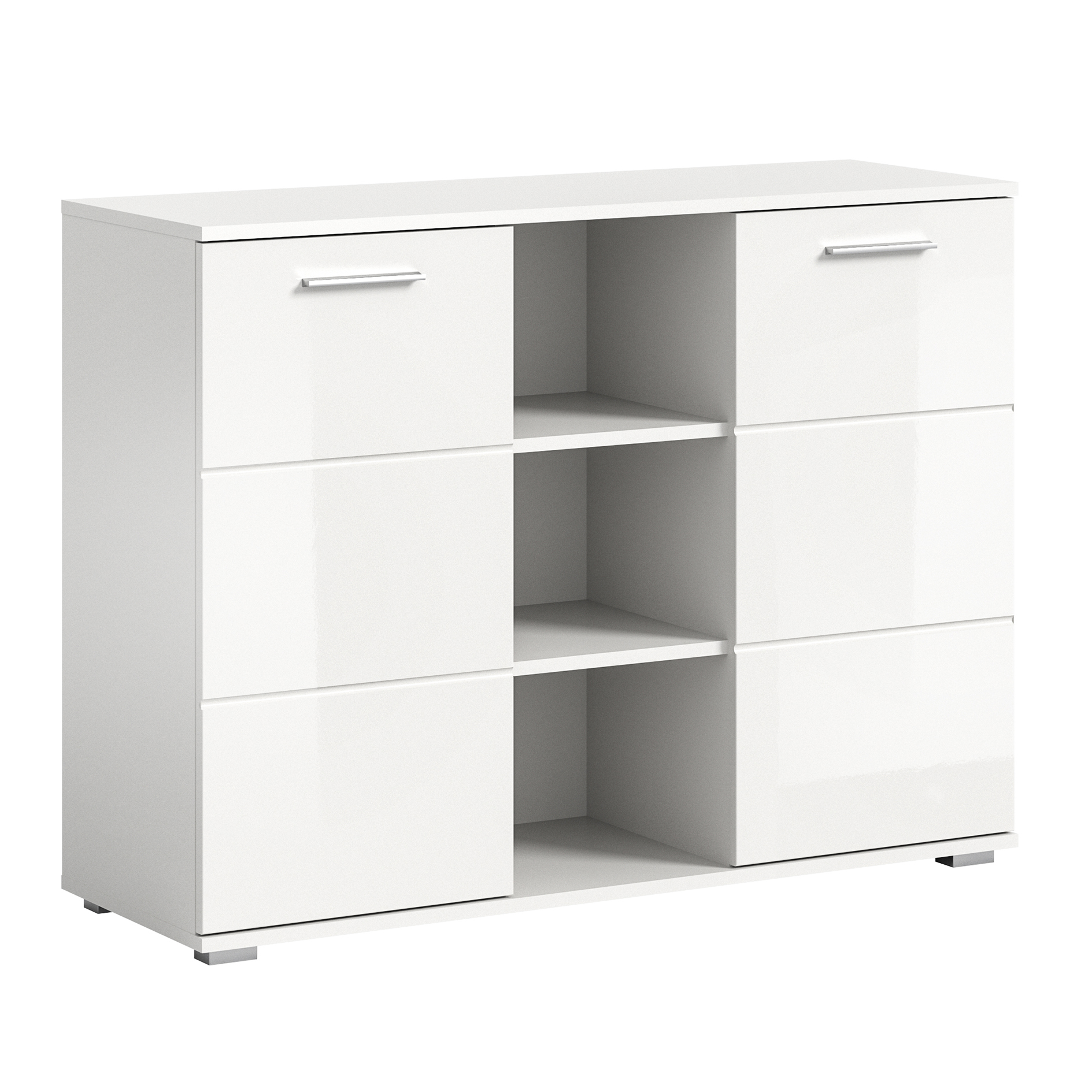 Kommode PREGO - weiß Hochglanz-weiß - 110 cm