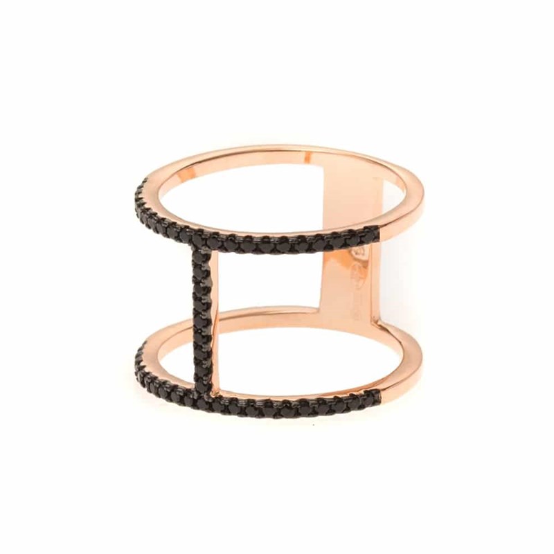 Bague Argent Motif évasion Bicolore
