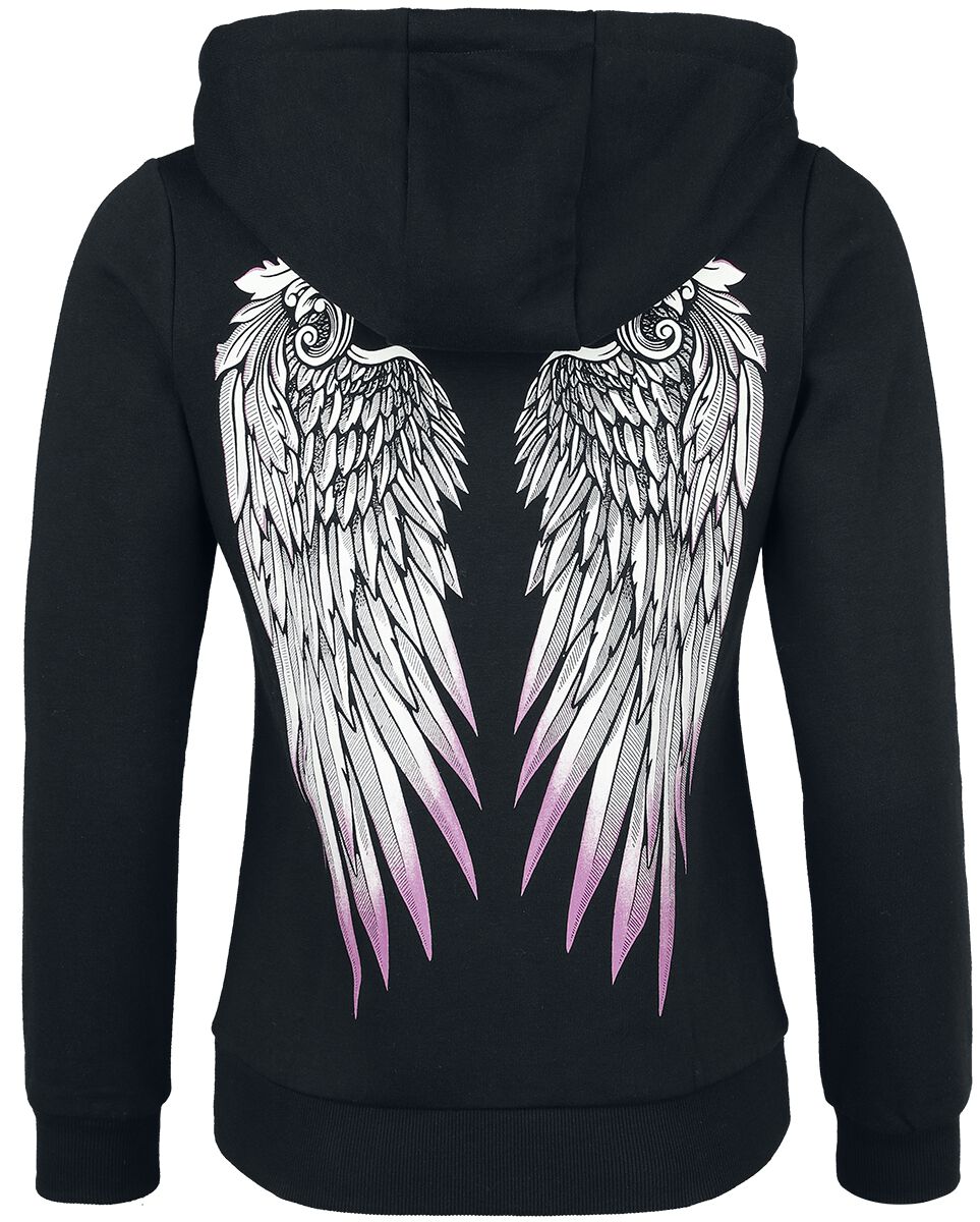 Back Wing Zipped Hoodie | Full Volume by EMP Sweat-shirt zippé à capuche