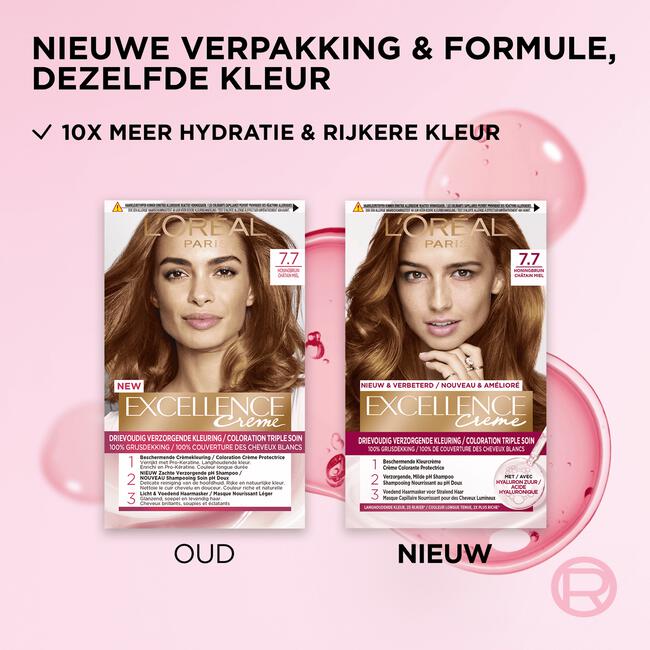 L'Oréal Paris Excellence Creme Permanente Haarverf 7.7 Honingbruin