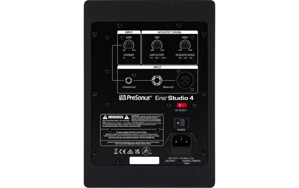 Studiomonitor Eris Studio 4 Schwarz<br>Aktive 4.5-Zoll 2-Wege-Studiomonitore mit EBM Wave Guide