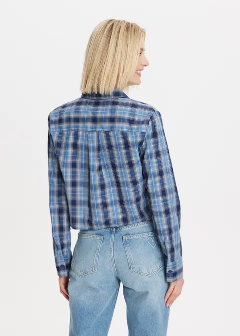Cropped blouse geruit blauw (BLW.M)