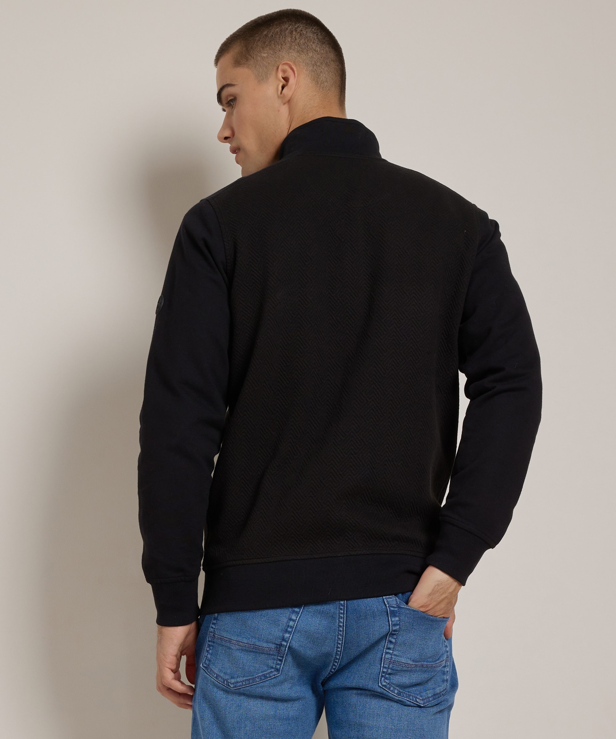 sweat vest met hoge kraag