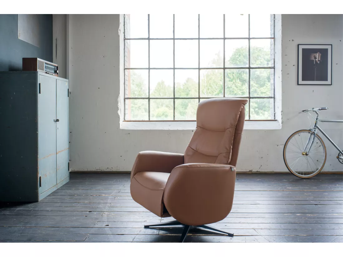 Fauteuil - marron cuir - SARI