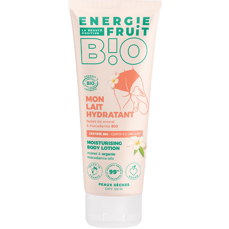 Lait apaisant bio - Huiles de monoï & macadamia - Peaux sèches - Corps - 200 ml
