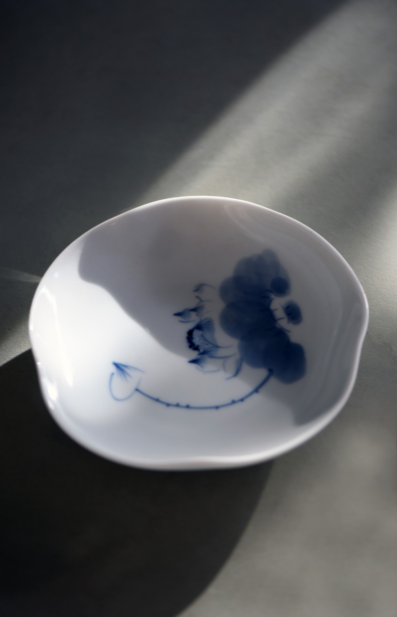 Keramikschale, weiß, blau, Ø 12 cm, H 5 cm von fischer's lagerhaus