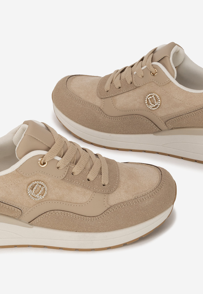 Baskets à plateforme beige Sindya