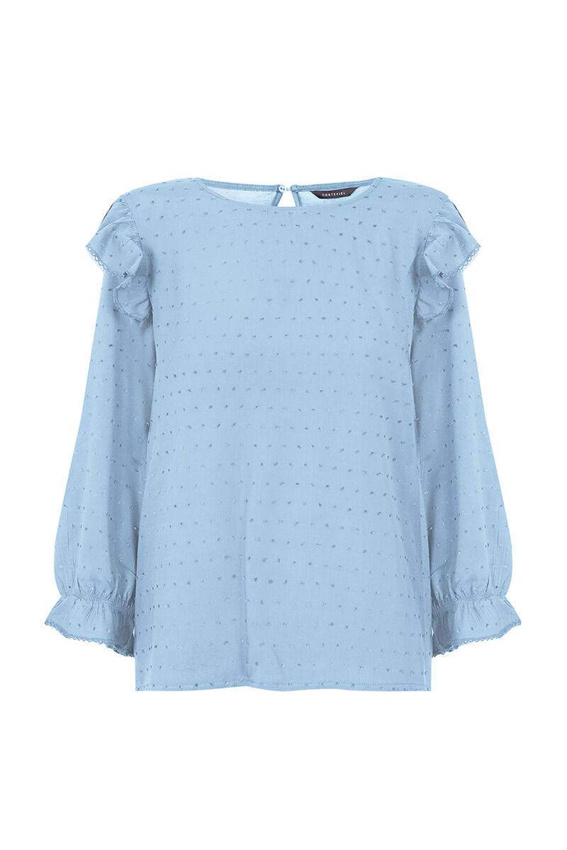 Blusa Combinada Plumeti - Estampa Azul