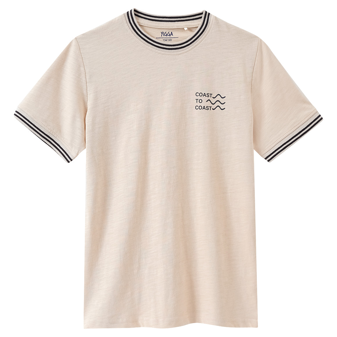Yigga Jungen T-Shirt aus Flammgarn hellbeige