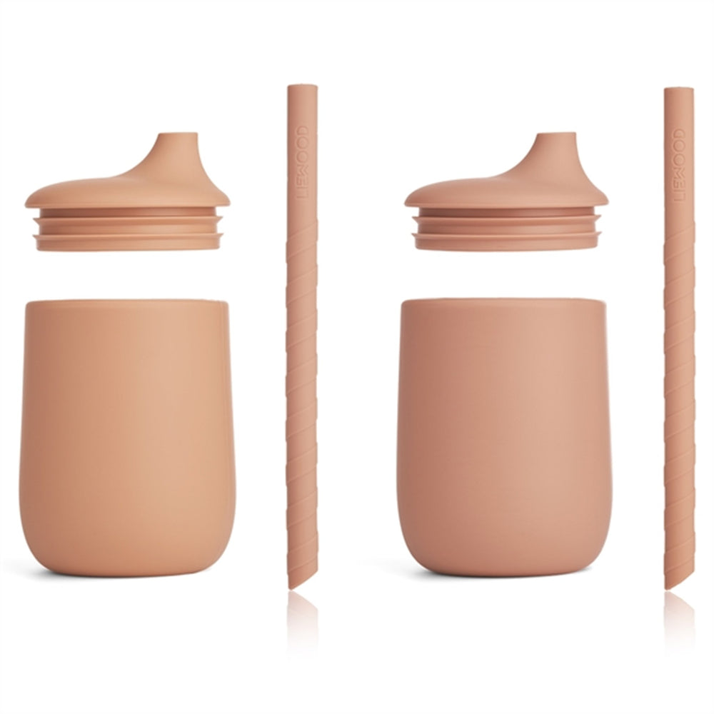 Ellis Sippy Silicone Kop 2-Pak Tuscany Rose/Pale Tuscany