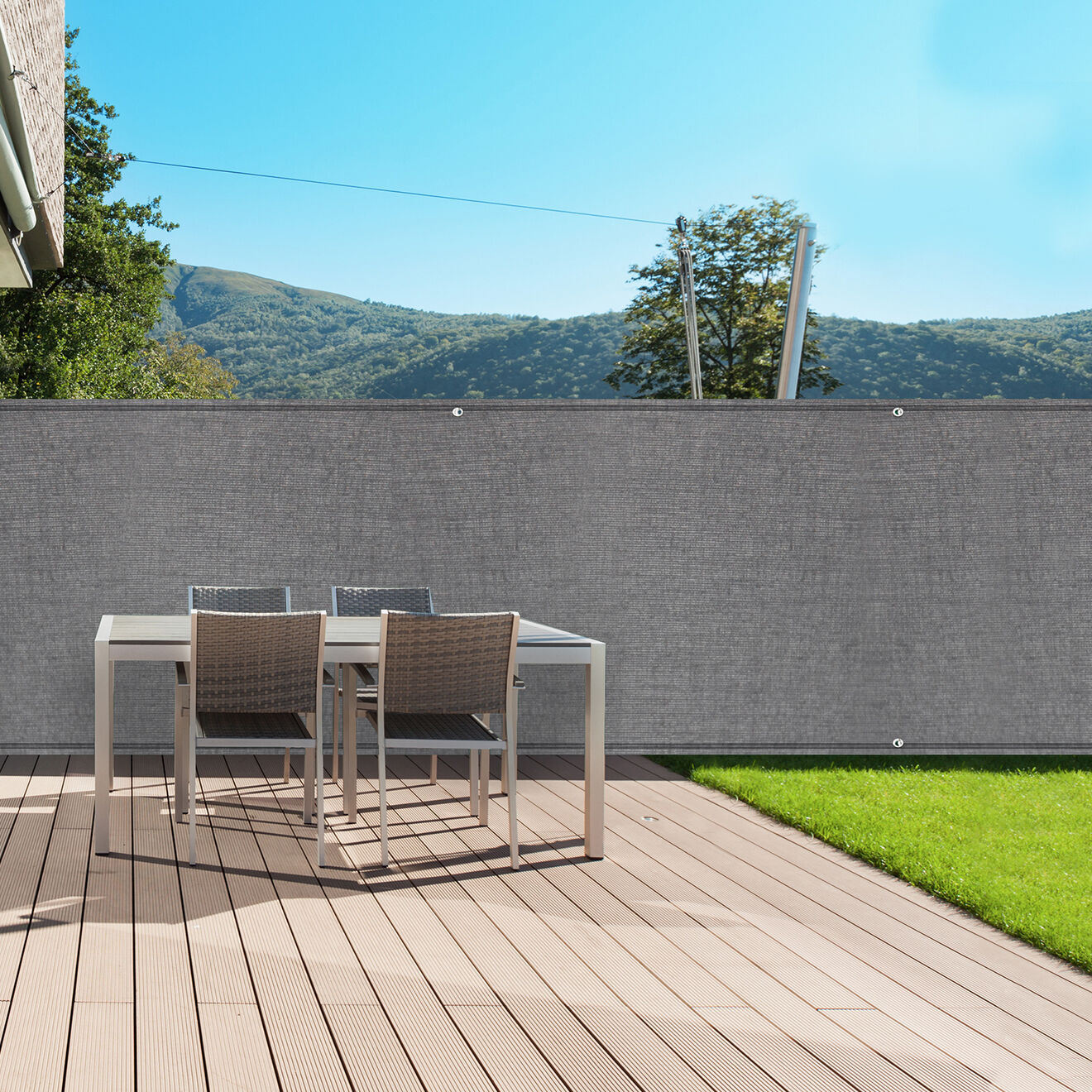 Pratik Garden Brise vue Occultation gris - 1.5x10 m