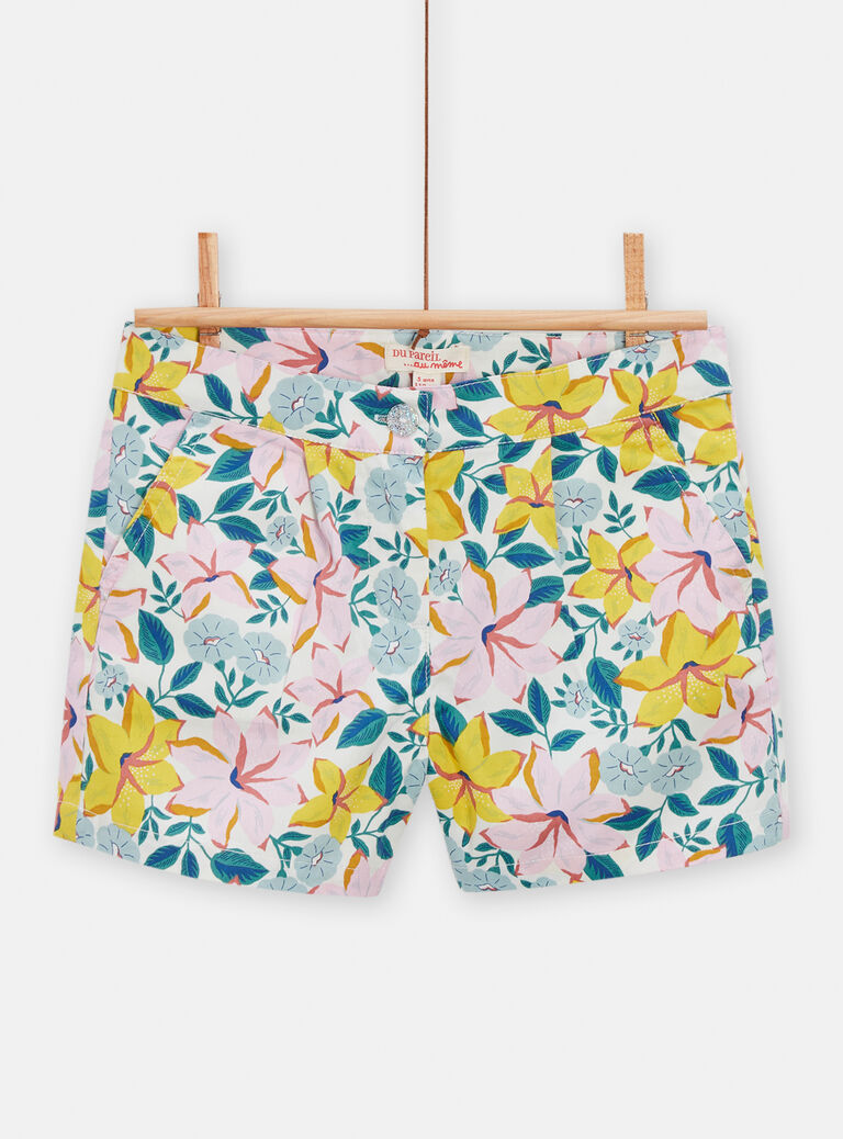 Short esprit tailleur imprimé fleuri pour fille