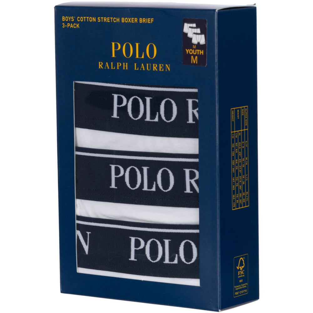 Køb Polo Ralph Lauren White Bomuld Stretch 3 Pack Boxer/Brief