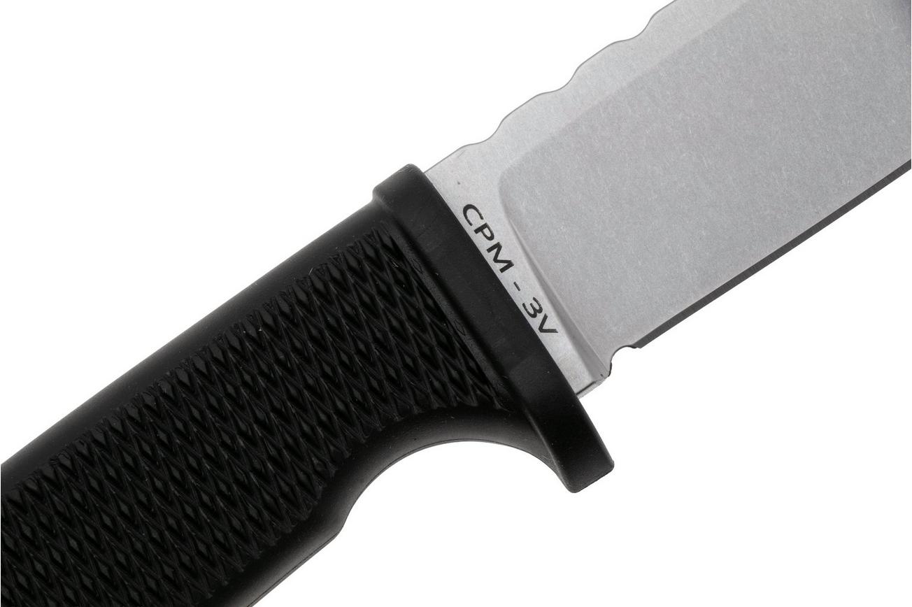 Demko Knives American Made FreeReign, Stonewashed CPM 3V Clip Point, USA-FR-3V-BLK-CLP, Black Rubber outdoormes