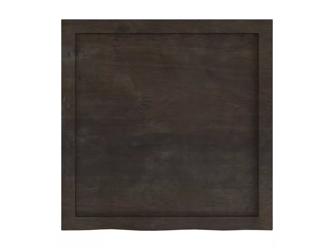 Comptoir de salle de bain marron foncé bois massif traité