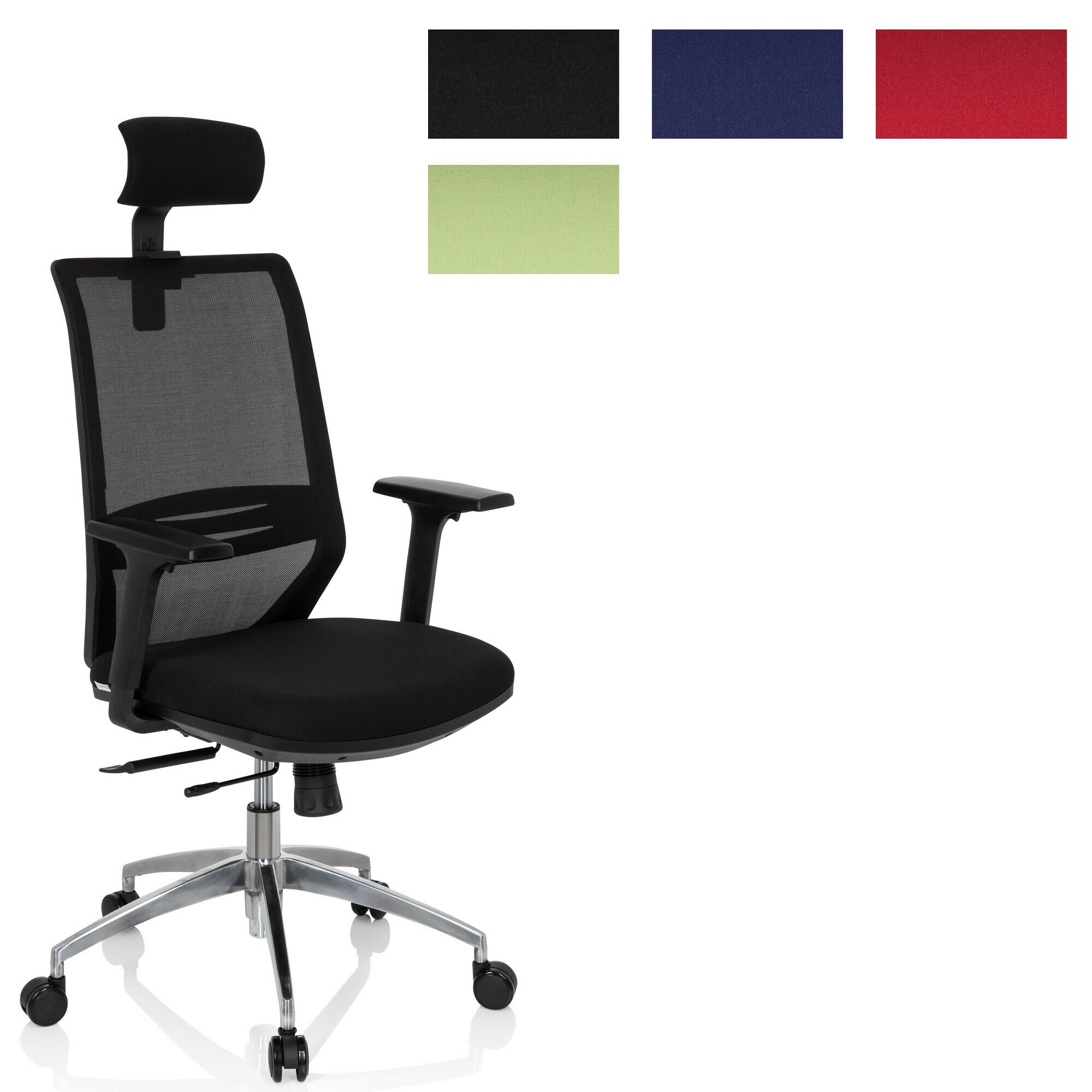 Profi Bürostuhl PROFONDO PRO Stoff/Netzstoff mit Armlehnen (höhenverstellbar) hjh OFFICE