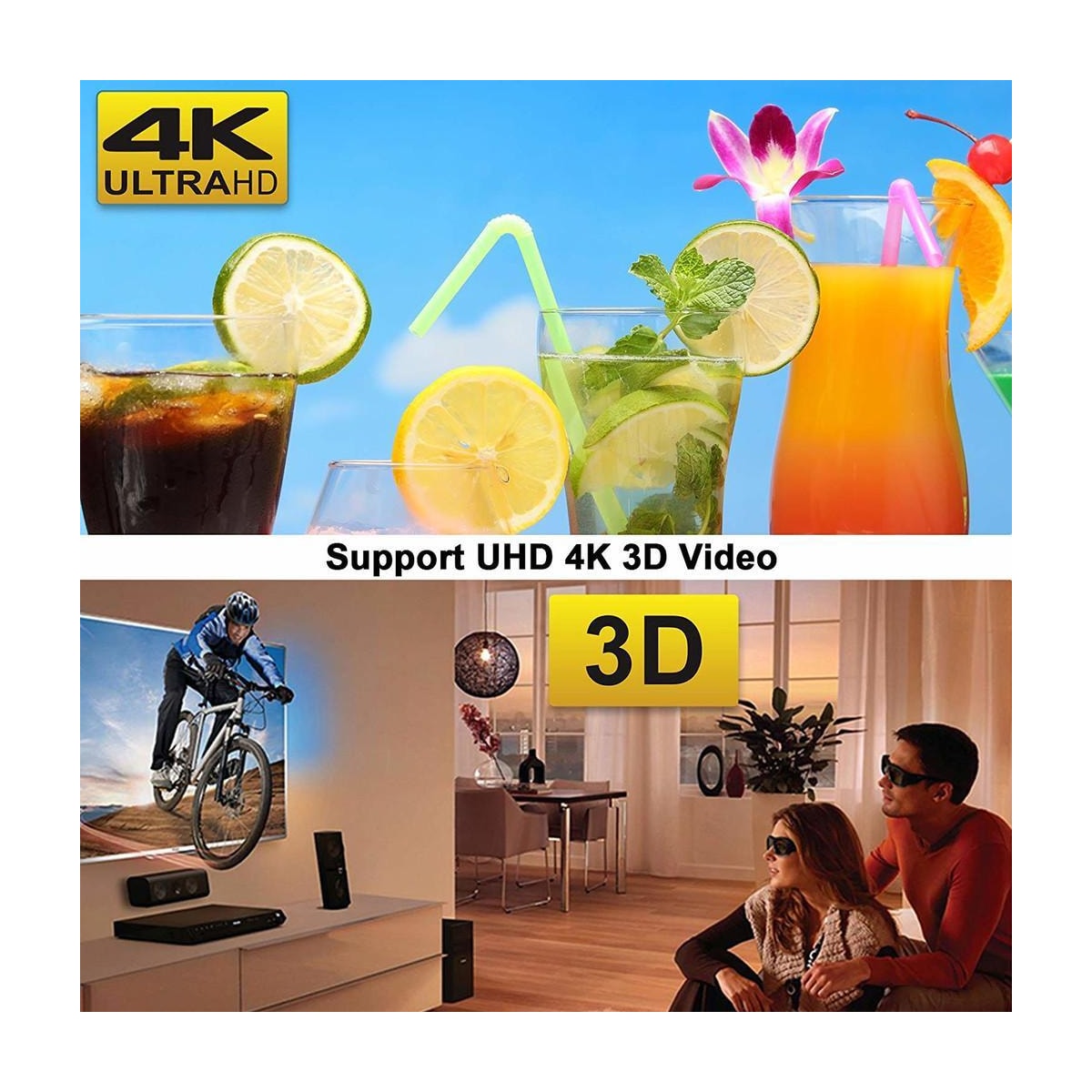 HDMI-splitter 1x2 for 2 skjermer 3D / 4K / 1080p