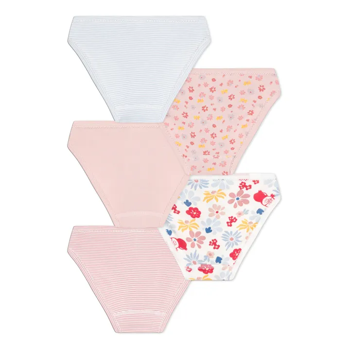 Petit Bateau Lot 5 Culottes Fleurs | Rose