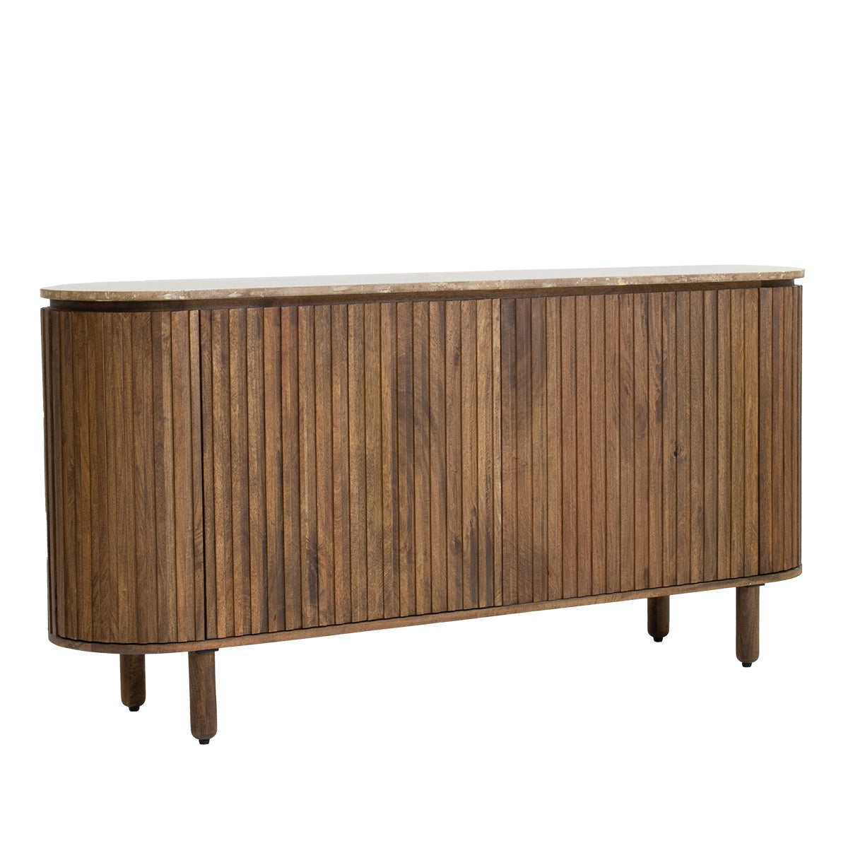 Giga Meubel - Dressoir Bruin Hout|Travertin - 175x40x85cm - Myra