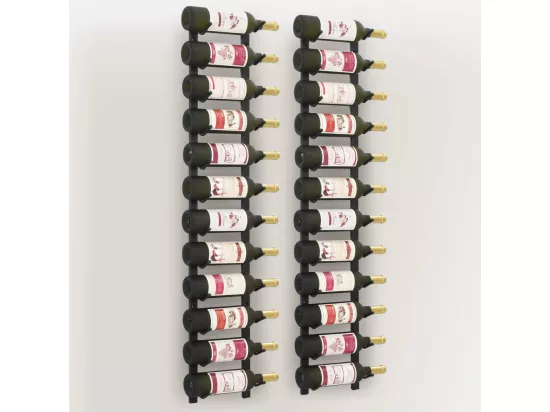 Casiers à bouteilles mural pour 12 bouteilles 2 pcs noir fer