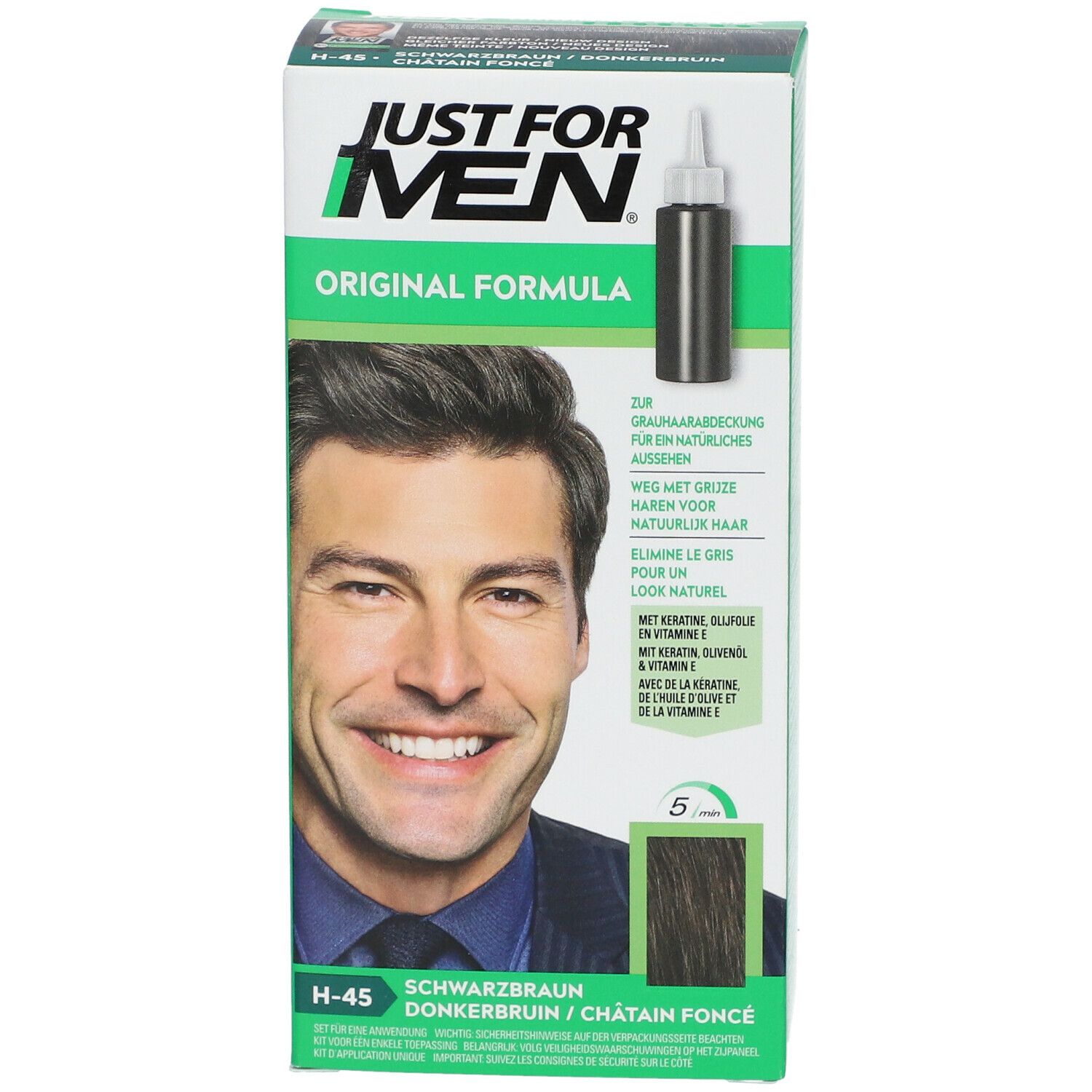 JUST FOR MEN Pflege-Tönungs-Shampoo natur schwarzbraun