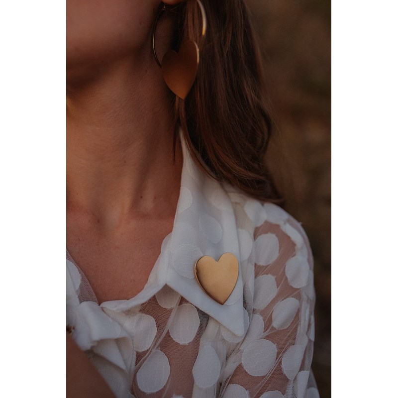 broche coeur doré à l'or fin - APHRODITE