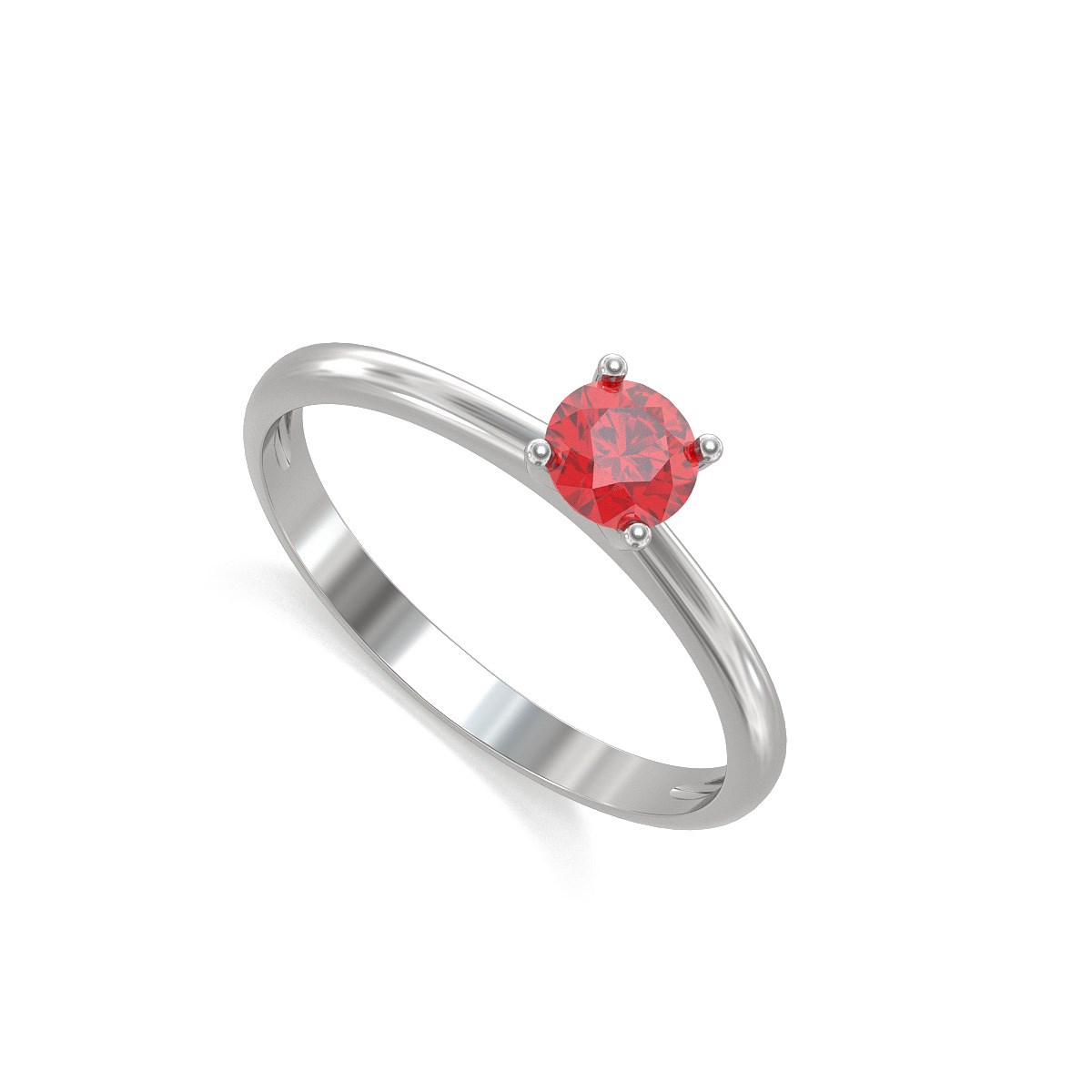 Bague ADEN Solitaire Rubis sur Argent 925 1.59grs