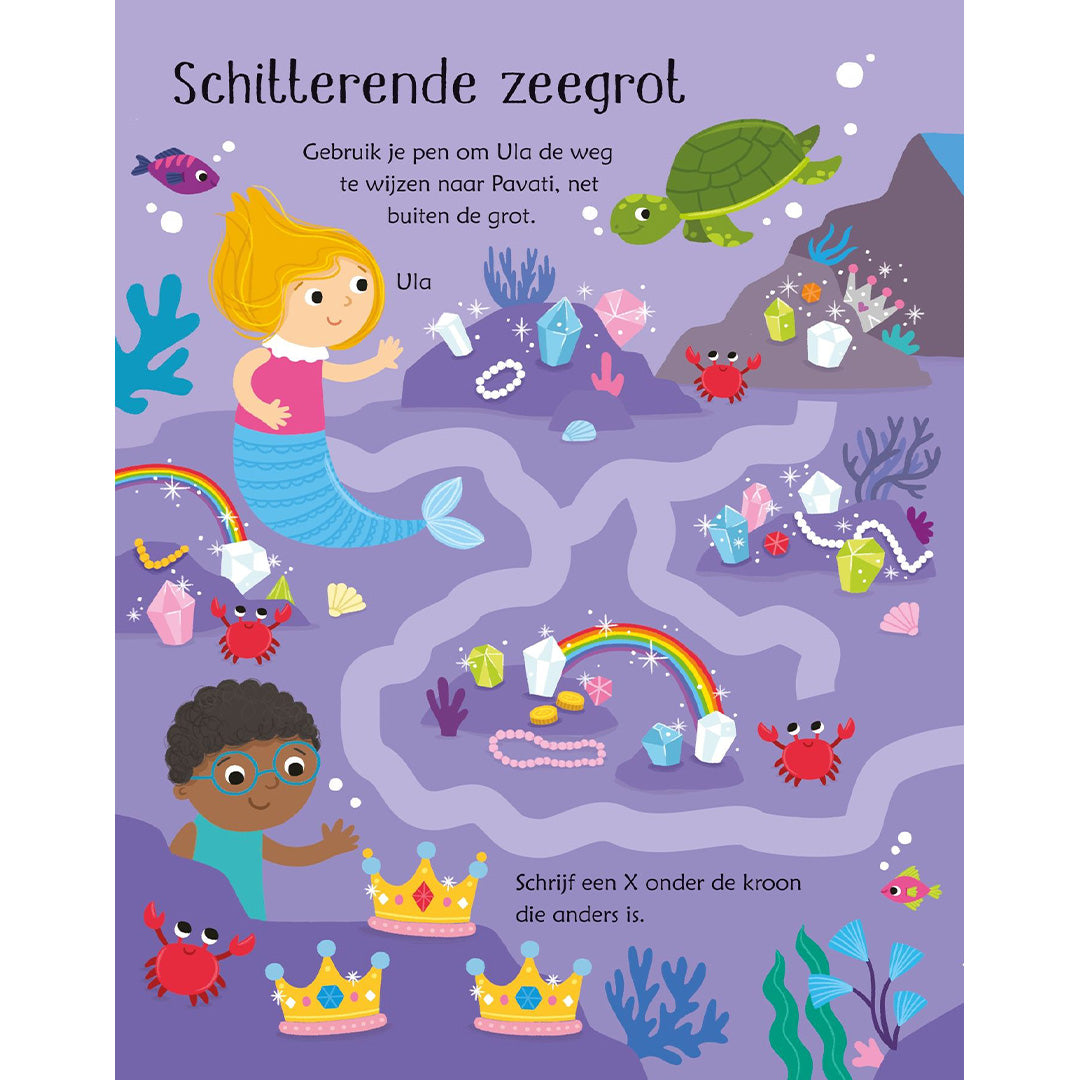 Usborne uitwisboek zeemeerminspelletjes