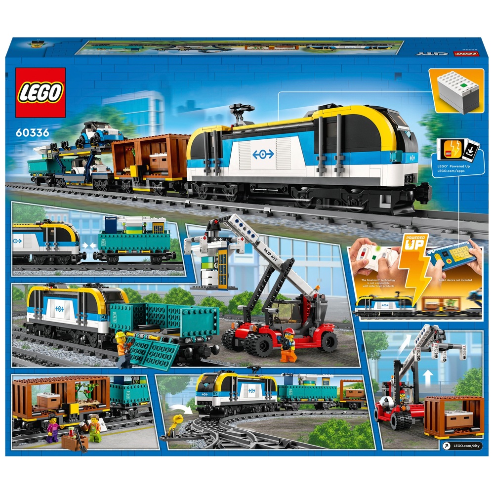 LEGO City 60336 Güterzug Spielzeug-Set mit Fernbedienung und Soundeffekten